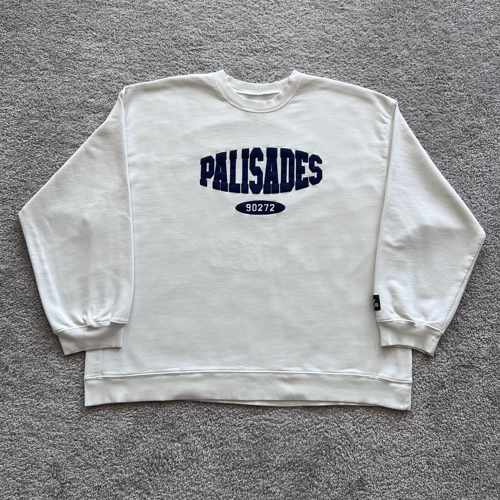 Daily Drills Palisades Sweatshirt Womens M/L White Fleece‎ Graphic Pullover